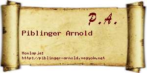 Piblinger Arnold névjegykártya