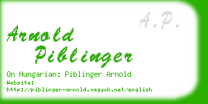 arnold piblinger business card